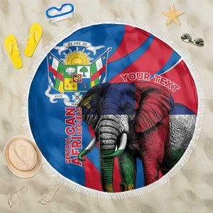 Personalised Central African Republic Elephant Beach Blanket Coat Of Arms With Map