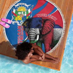 Personalised Central African Republic Elephant Beach Blanket Coat Of Arms With Map