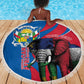 Personalised Central African Republic Elephant Beach Blanket Coat Of Arms With Map