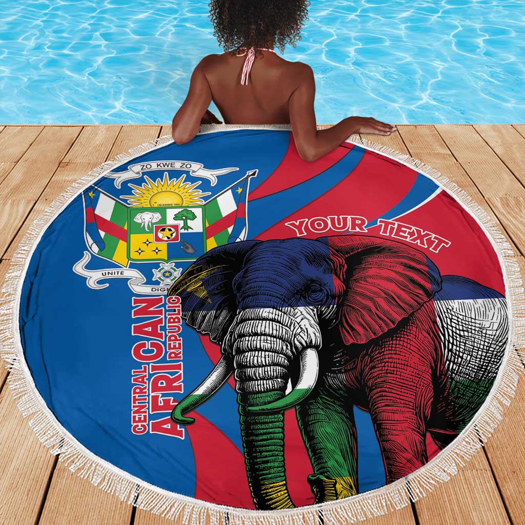 Personalised Central African Republic Elephant Beach Blanket Coat Of Arms With Map