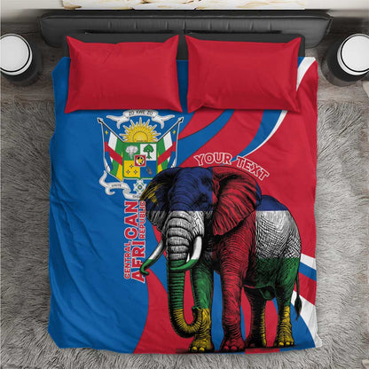 Personalised Central African Republic Elephant Bedding Set Coat Of Arms With Map