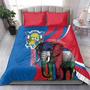 Personalised Central African Republic Elephant Bedding Set Coat Of Arms With Map