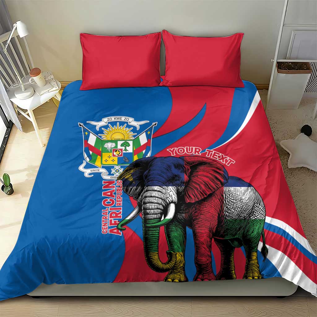 Personalised Central African Republic Elephant Bedding Set Coat Of Arms With Map