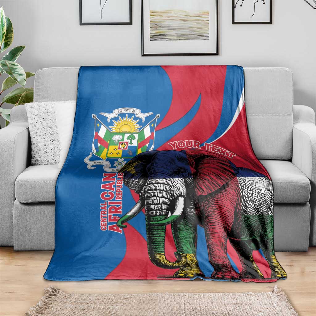 Personalised Central African Republic Elephant Blanket Coat Of Arms With Map