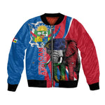 Personalised Central African Republic Elephant Bomber Jacket Coat Of Arms With Map