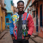 Personalised Central African Republic Elephant Bomber Jacket Coat Of Arms With Map