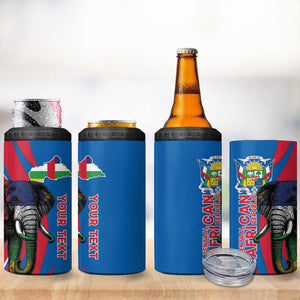 Personalised Central African Republic Elephant 4 in 1 Can Cooler Tumbler Coat Of Arms With Map