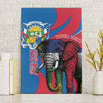 Personalised Central African Republic Elephant Canvas Wall Art Coat Of Arms With Map