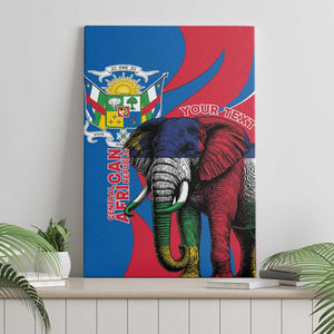 Personalised Central African Republic Elephant Canvas Wall Art Coat Of Arms With Map