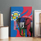 Personalised Central African Republic Elephant Canvas Wall Art Coat Of Arms With Map