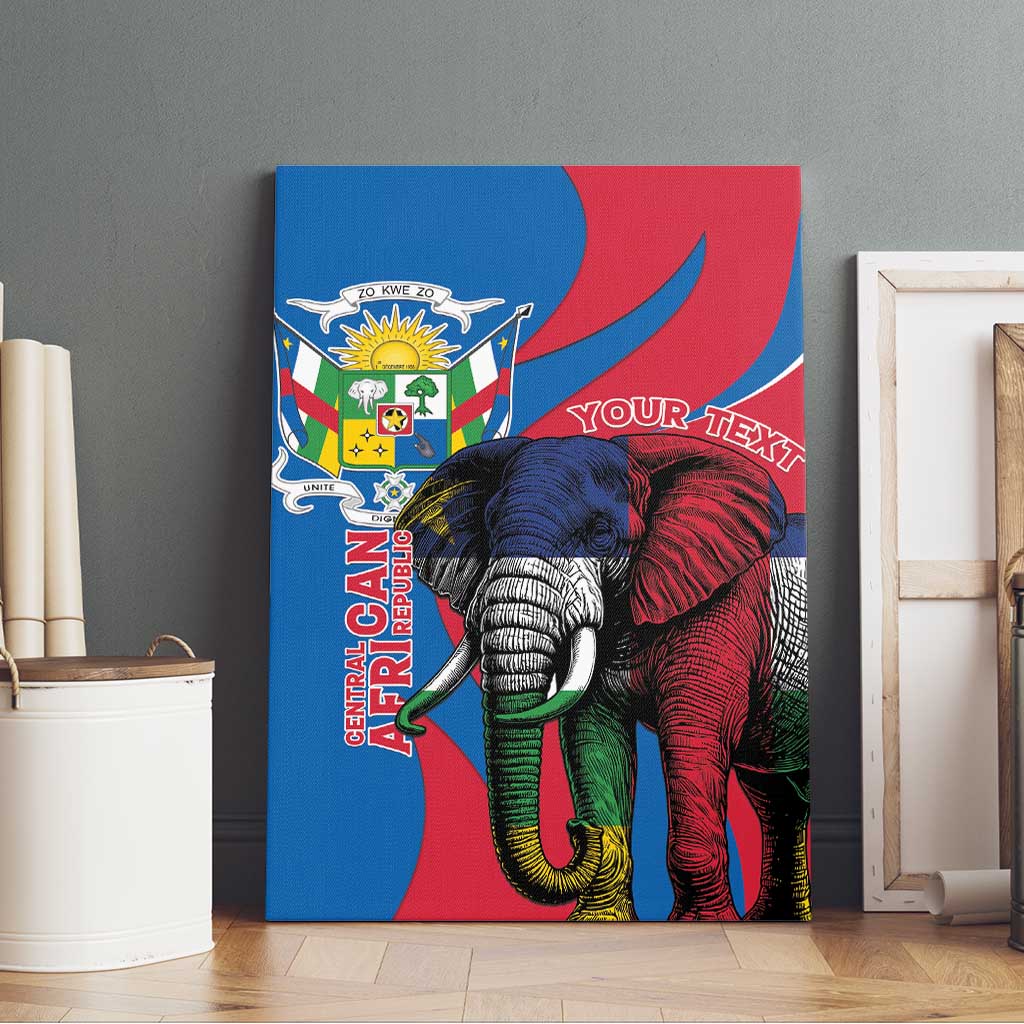 Personalised Central African Republic Elephant Canvas Wall Art Coat Of Arms With Map