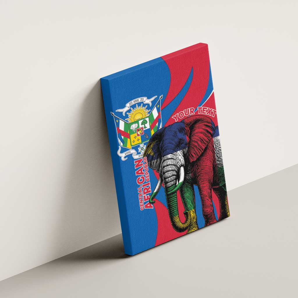 Personalised Central African Republic Elephant Canvas Wall Art Coat Of Arms With Map