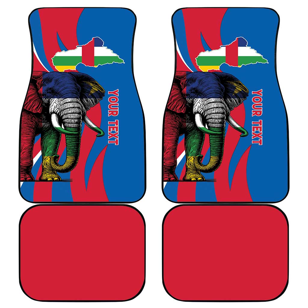 Personalised Central African Republic Elephant Car Mats Coat Of Arms With Map