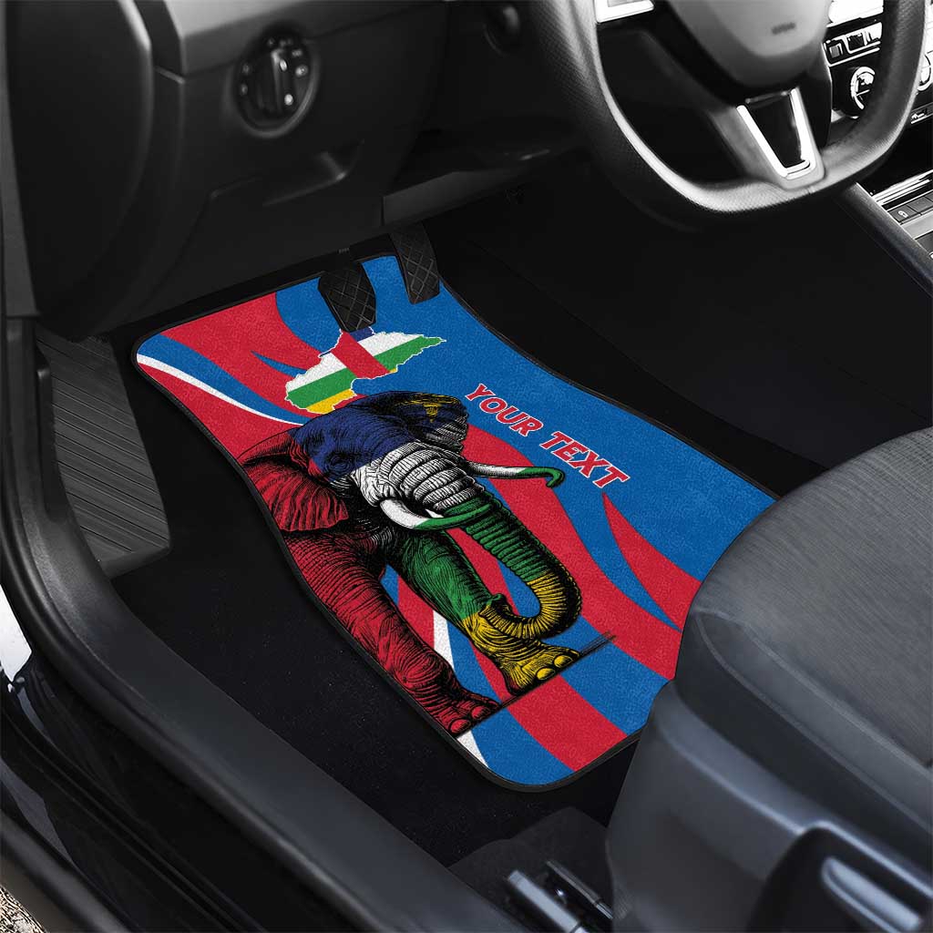 Personalised Central African Republic Elephant Car Mats Coat Of Arms With Map