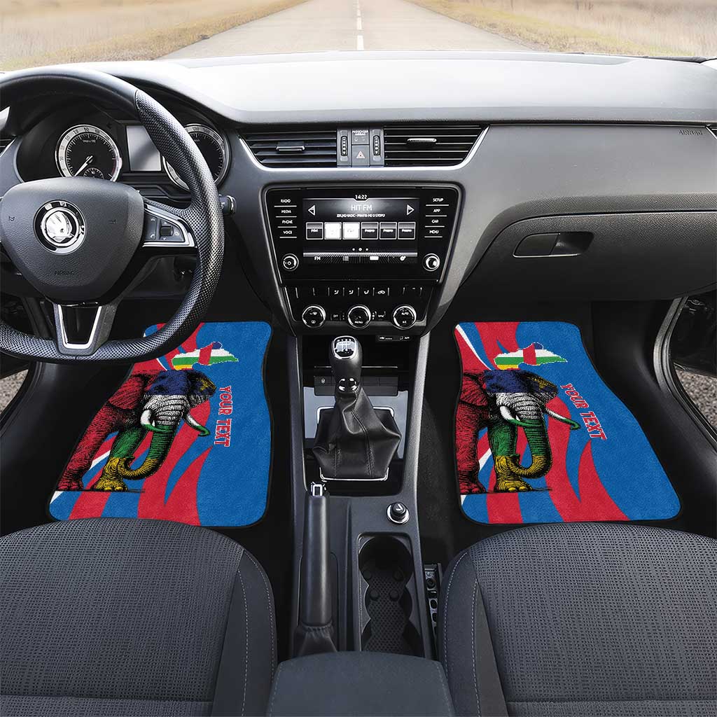 Personalised Central African Republic Elephant Car Mats Coat Of Arms With Map