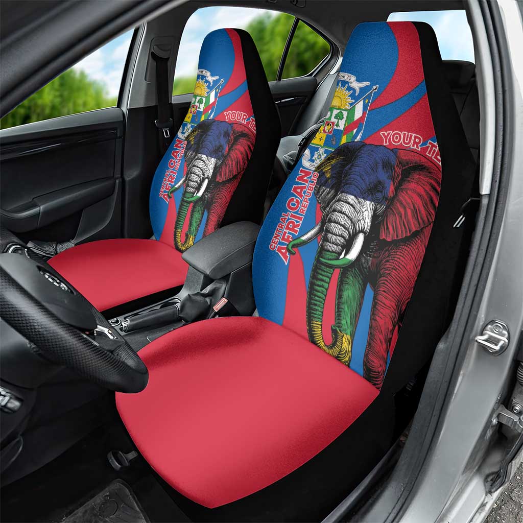Personalised Central African Republic Elephant Car Seat Cover Coat Of Arms With Map