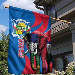 Personalised Central African Republic Elephant Garden Flag Coat Of Arms With Map