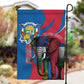 Personalised Central African Republic Elephant Garden Flag Coat Of Arms With Map