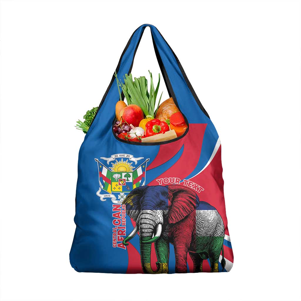 Personalised Central African Republic Elephant Grocery Bag Coat Of Arms With Map