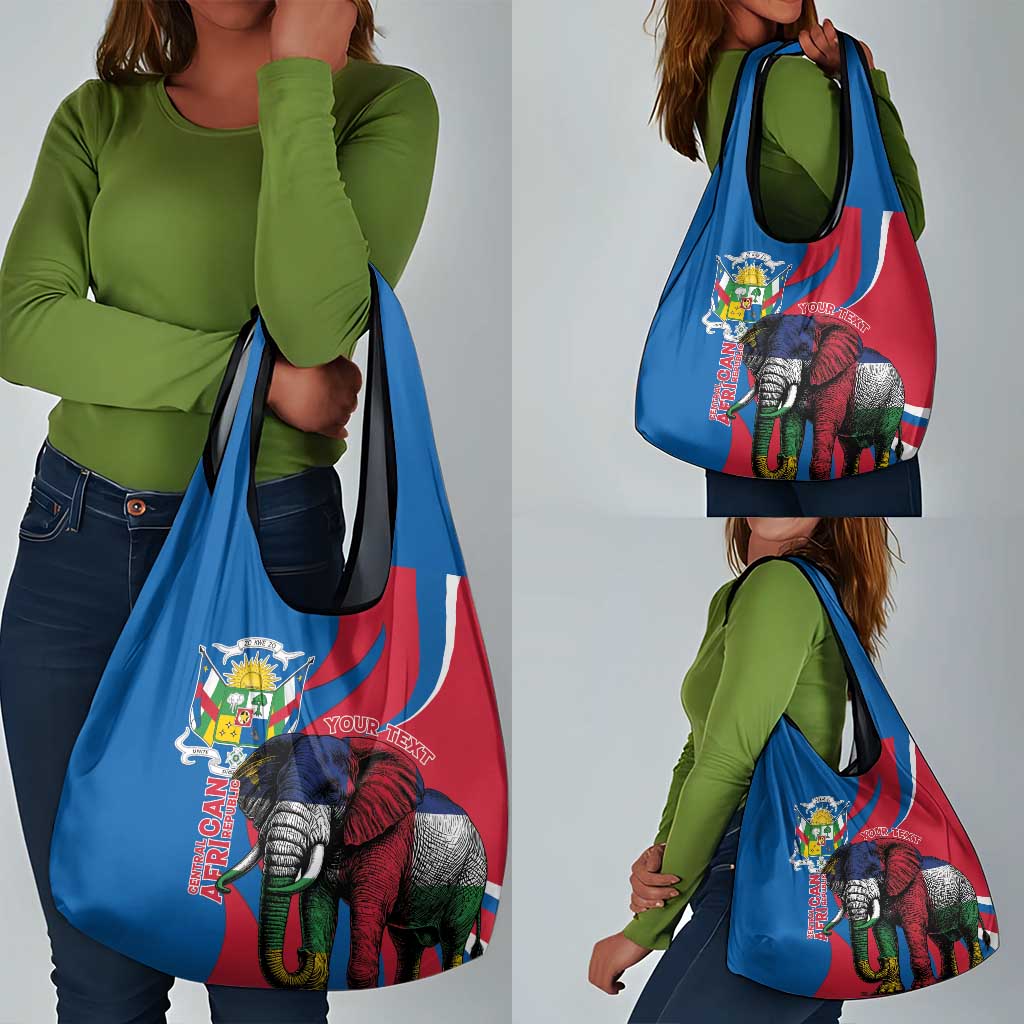 Personalised Central African Republic Elephant Grocery Bag Coat Of Arms With Map