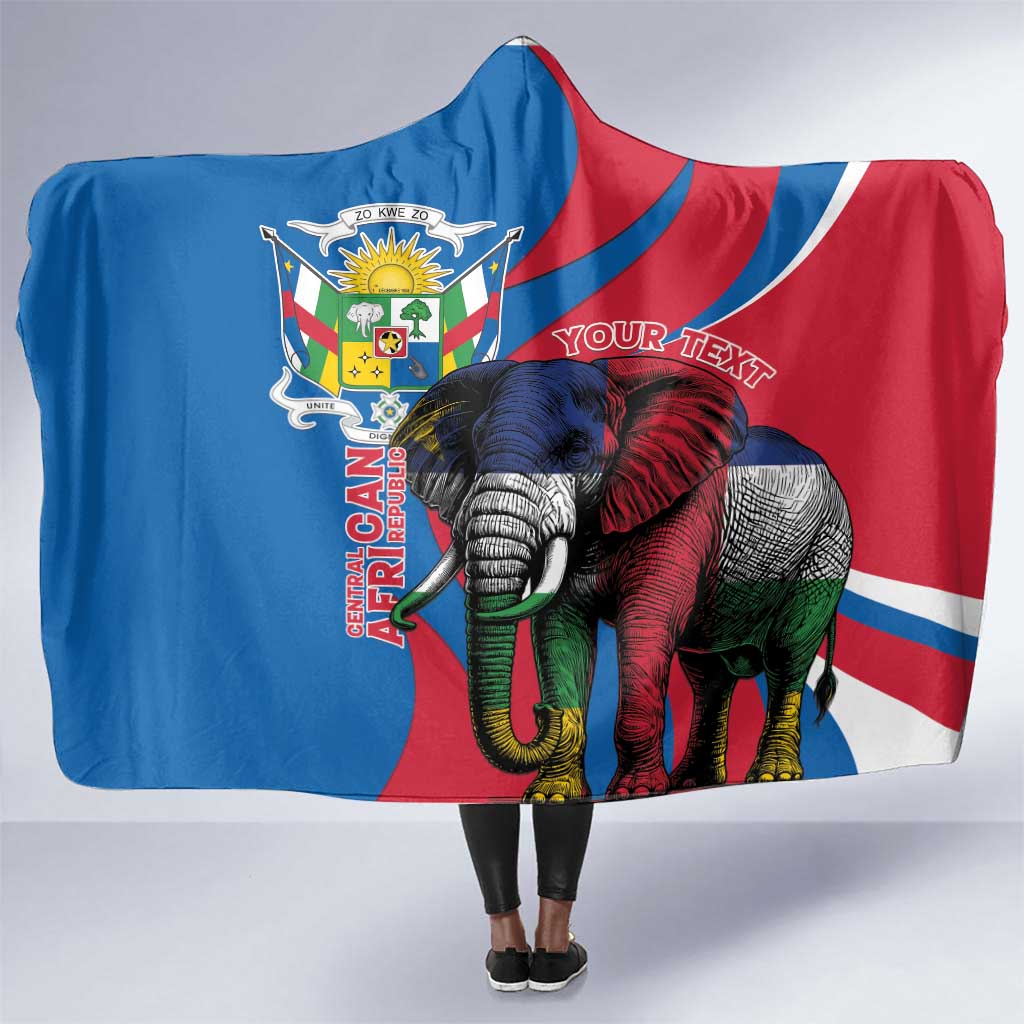 Personalised Central African Republic Elephant Hooded Blanket Coat Of Arms With Map