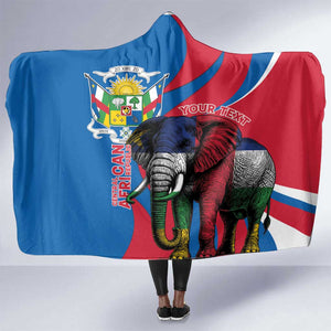 Personalised Central African Republic Elephant Hooded Blanket Coat Of Arms With Map