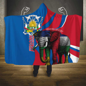 Personalised Central African Republic Elephant Hooded Blanket Coat Of Arms With Map