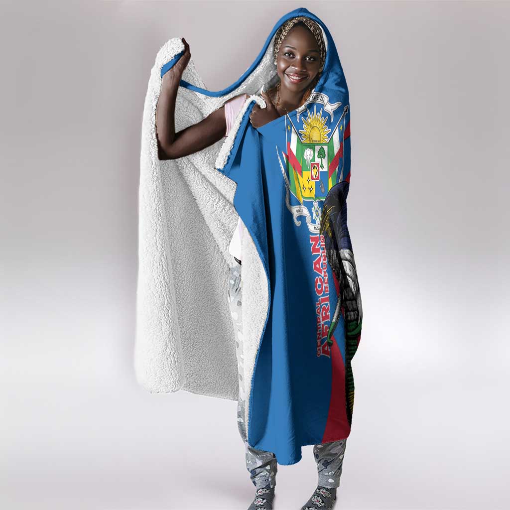 Personalised Central African Republic Elephant Hooded Blanket Coat Of Arms With Map