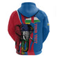 Personalised Central African Republic Elephant Hoodie Coat Of Arms With Map