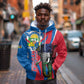Personalised Central African Republic Elephant Hoodie Coat Of Arms With Map