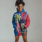 Personalised Central African Republic Elephant Hoodie Dress Coat Of Arms With Map