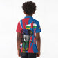 Personalised Central African Republic Elephant Kid Polo Shirt Coat Of Arms With Map