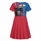 Personalised Central African Republic Elephant Kid Short Sleeve Dress Coat Of Arms With Map