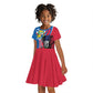 Personalised Central African Republic Elephant Kid Short Sleeve Dress Coat Of Arms With Map