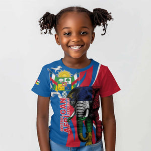 Personalised Central African Republic Elephant Kid T shirt Coat Of Arms With Map
