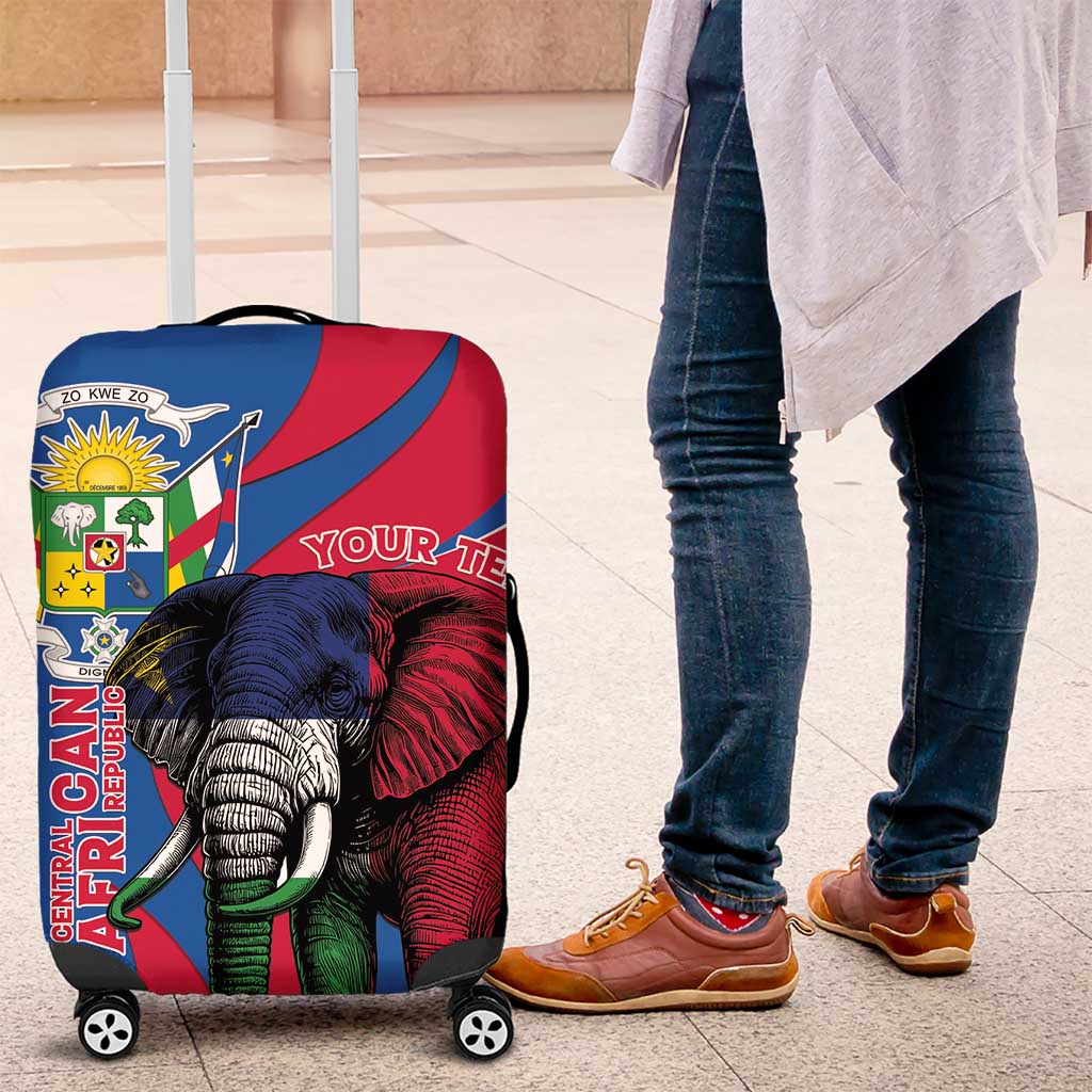 Personalised Central African Republic Elephant Luggage Cover Coat Of Arms With Map