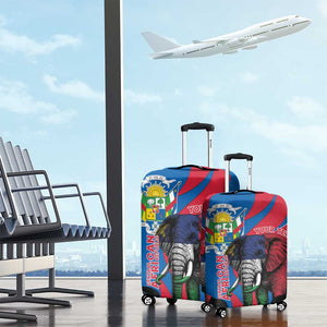 Personalised Central African Republic Elephant Luggage Cover Coat Of Arms With Map