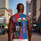 Personalised Central African Republic Elephant Men Tank Top Coat Of Arms With Map