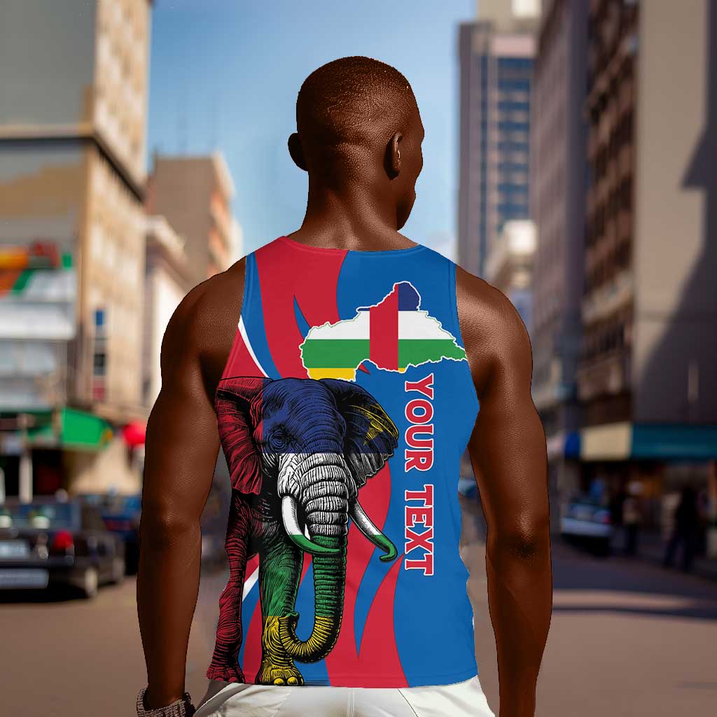 Personalised Central African Republic Elephant Men Tank Top Coat Of Arms With Map