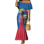 Personalised Central African Republic Elephant Mermaid Dress Coat Of Arms With Map