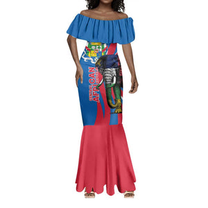 Personalised Central African Republic Elephant Mermaid Dress Coat Of Arms With Map