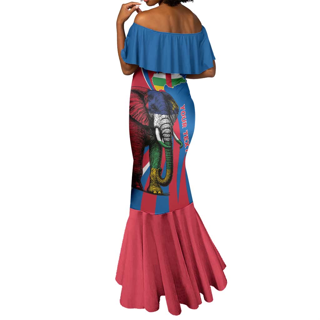 Personalised Central African Republic Elephant Mermaid Dress Coat Of Arms With Map