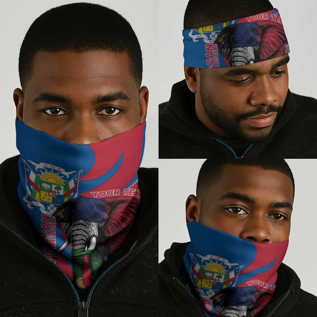 Personalised Central African Republic Elephant Neck Gaiter Coat Of Arms Map LT15