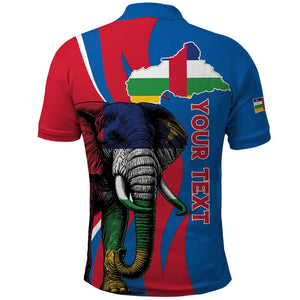 Personalised Central African Republic Elephant Polo Shirt Coat Of Arms With Map