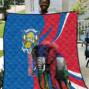 Personalised Central African Republic Elephant Quilt Coat Of Arms With Map