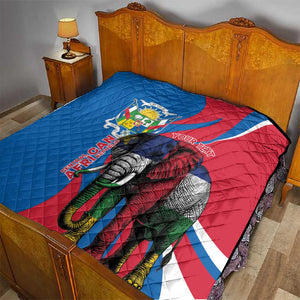 Personalised Central African Republic Elephant Quilt Coat Of Arms With Map