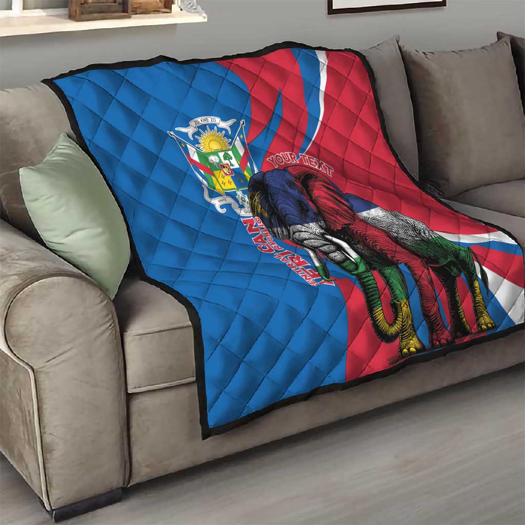 Personalised Central African Republic Elephant Quilt Coat Of Arms With Map