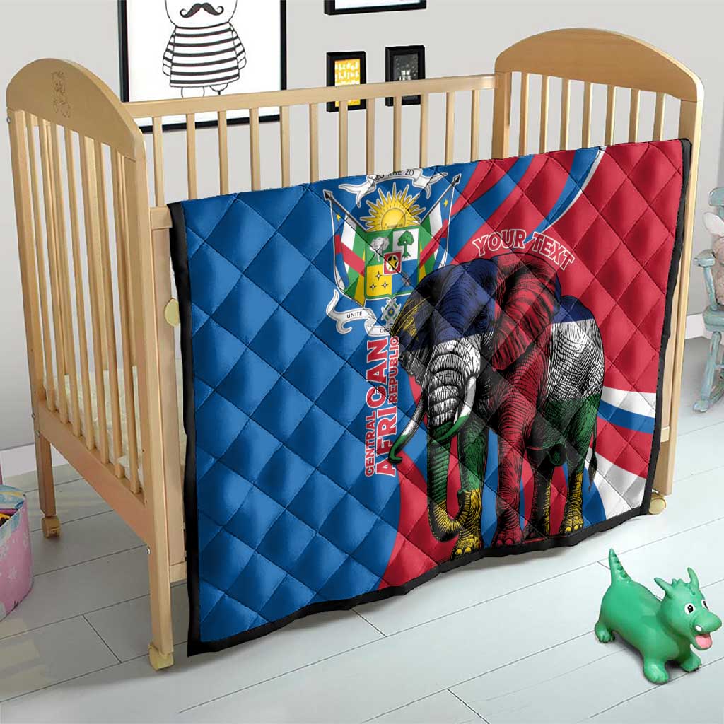Personalised Central African Republic Elephant Quilt Coat Of Arms With Map