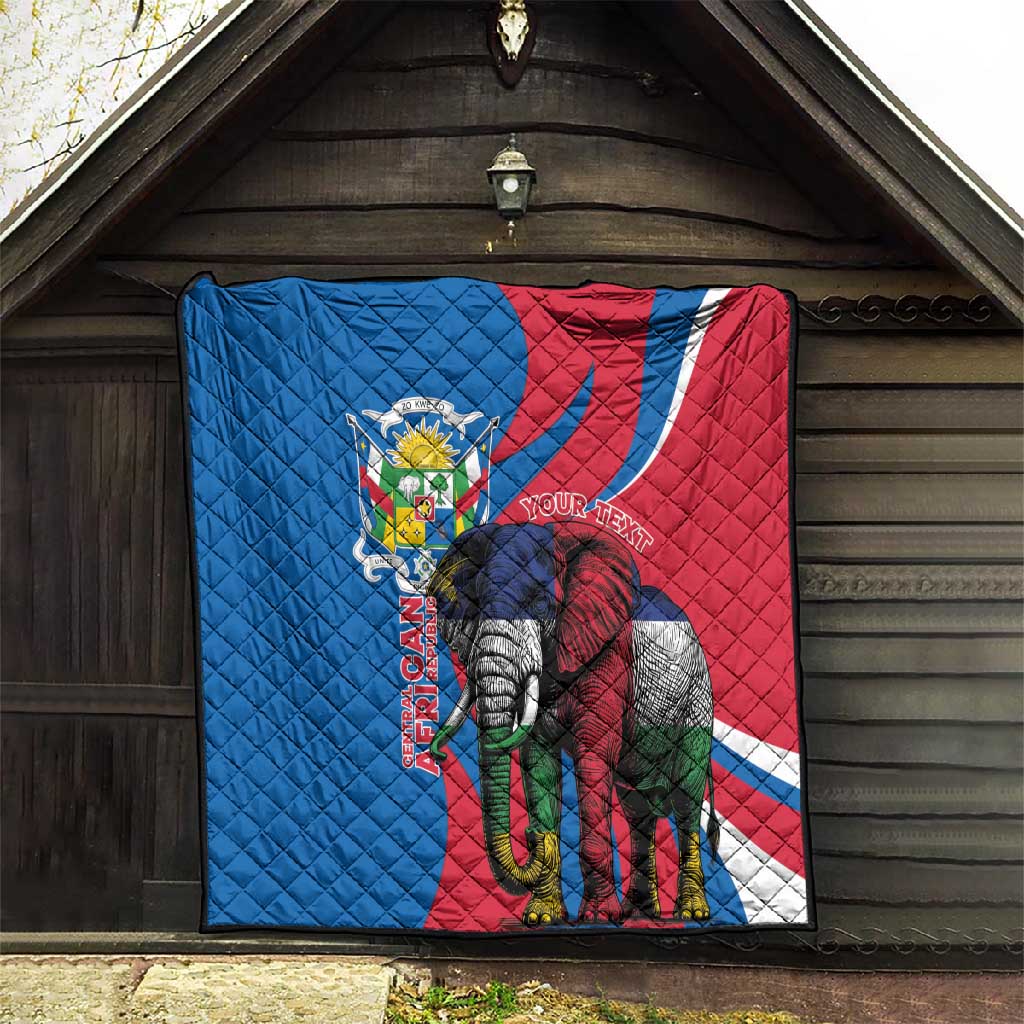 Personalised Central African Republic Elephant Quilt Coat Of Arms With Map