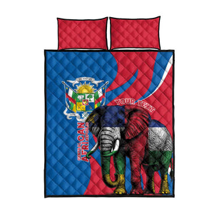 Personalised Central African Republic Elephant Quilt Bed Set Coat Of Arms With Map